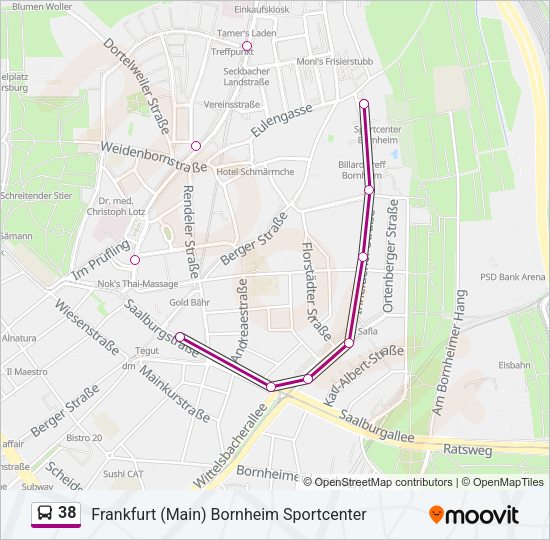 38 Bus Line Map