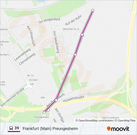 39 Bus Line Map