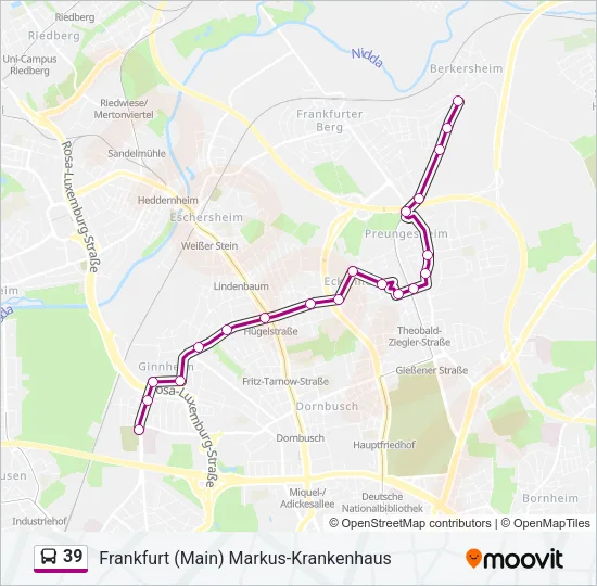 39 Bus Line Map