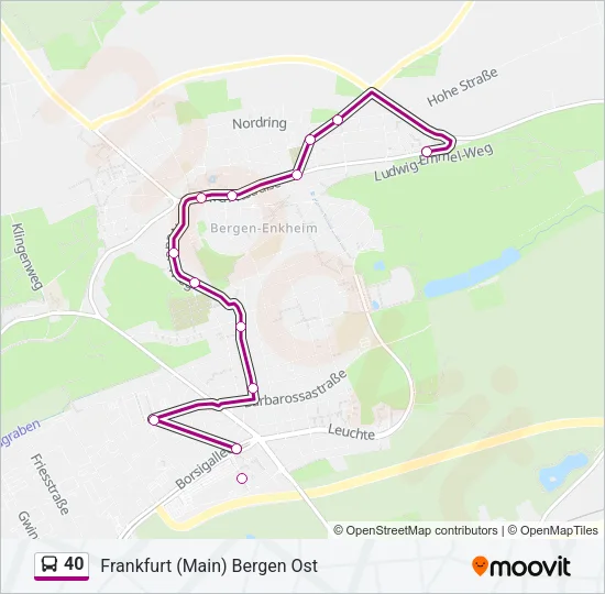 40 Bus Line Map