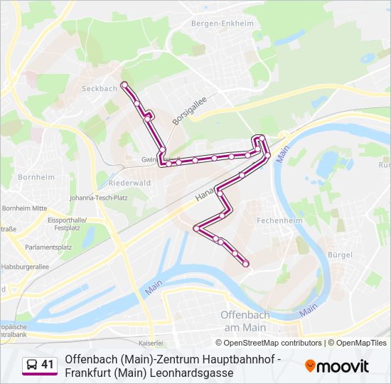 41 Bus Line Map