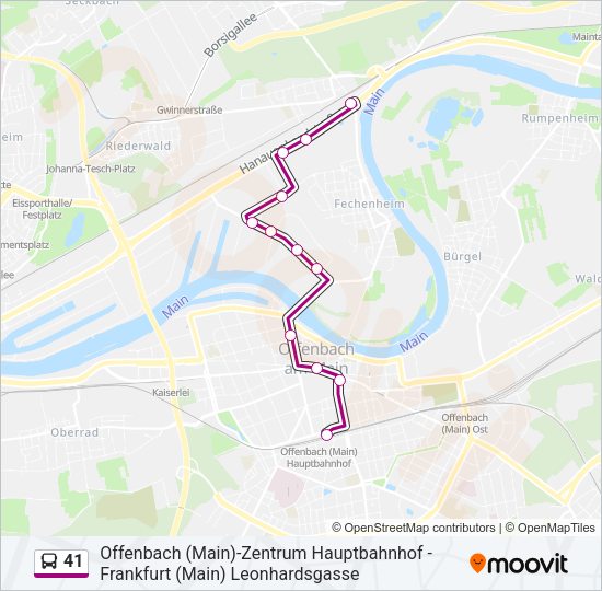 41 Bus Line Map