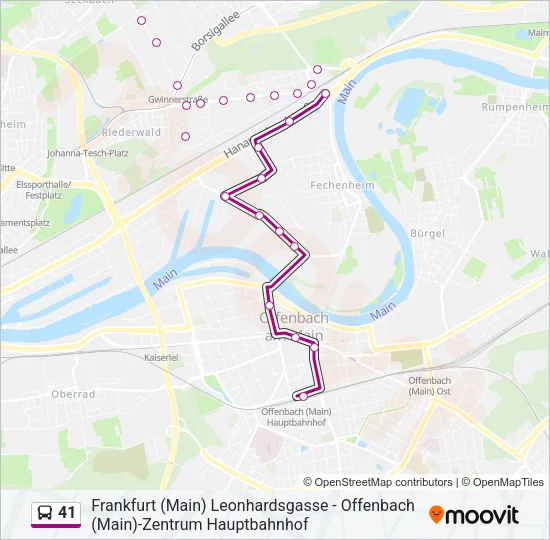 41 Bus Line Map