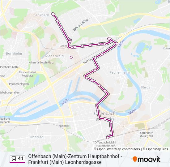 41 Bus Line Map