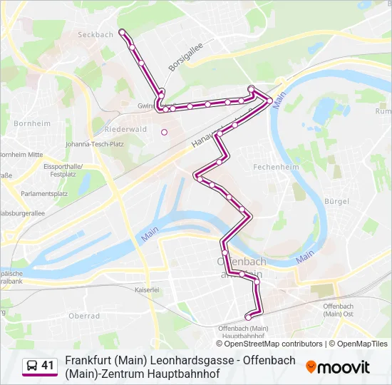 41 Bus Line Map