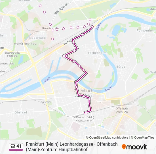 41 Bus Line Map