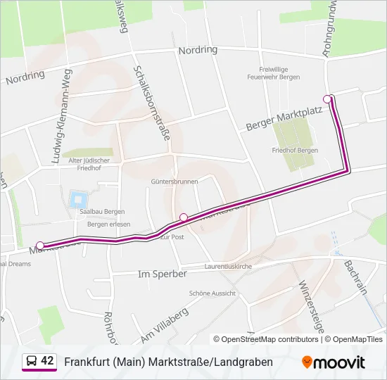 Автобус 42: карта маршрута