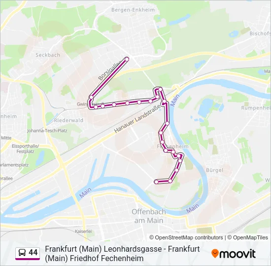 44 Bus Line Map