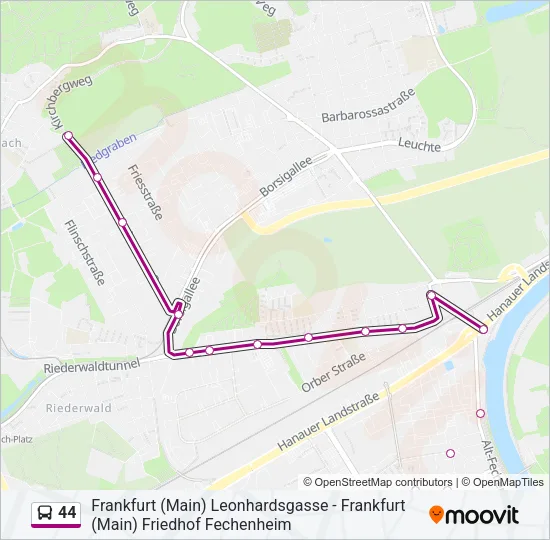 44 Bus Line Map