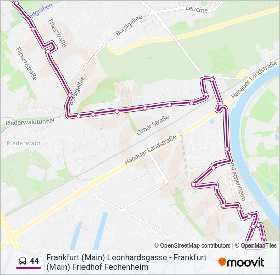 44 Bus Line Map
