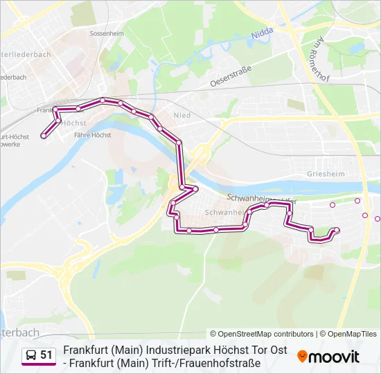 51 Bus Line Map