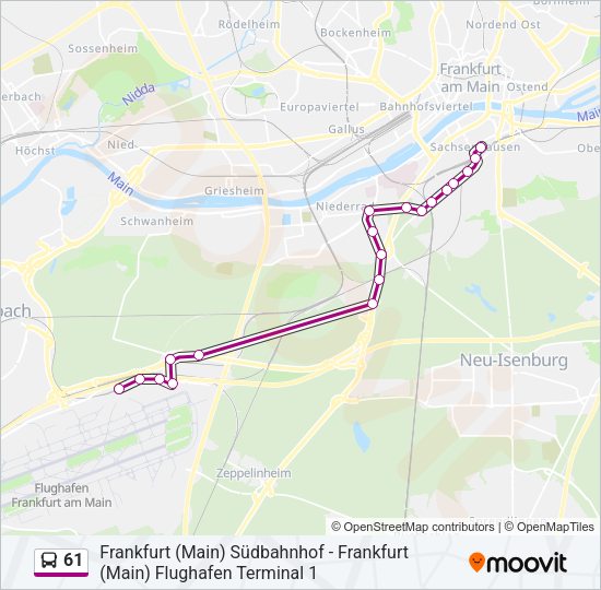 61 Bus Line Map