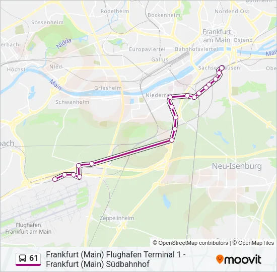 61 Bus Line Map