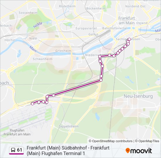 61 Bus Line Map
