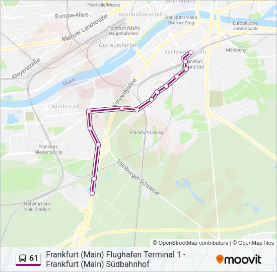 61 Bus Line Map