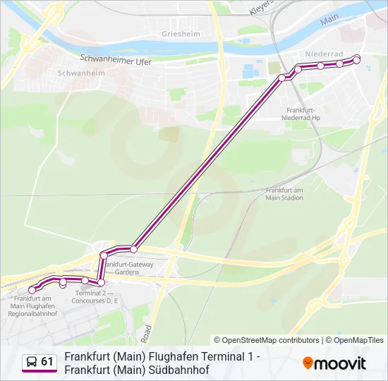 61 Bus Line Map
