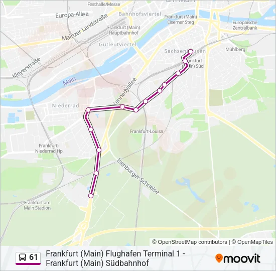 61 Bus Line Map