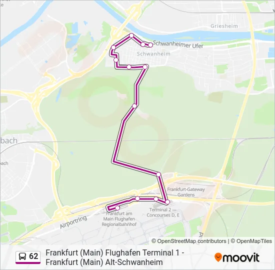 Автобус 62: карта маршрута