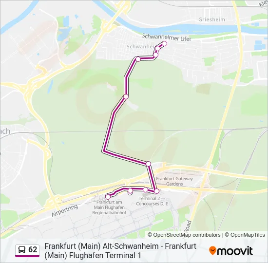 Автобус 62: карта маршрута