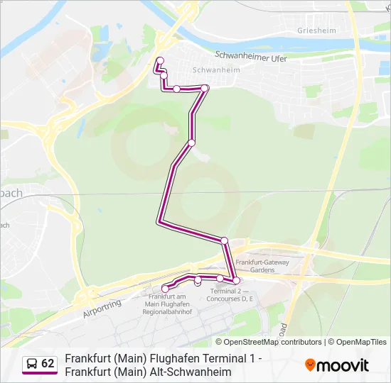 Автобус 62: карта маршрута