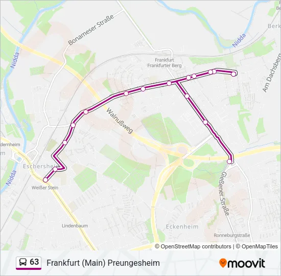 63 Bus Line Map