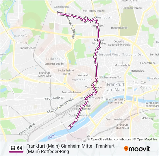 64 Bus Line Map