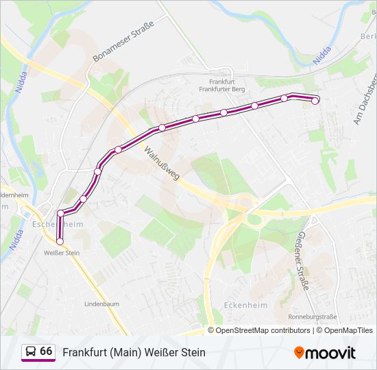 66 Bus Line Map