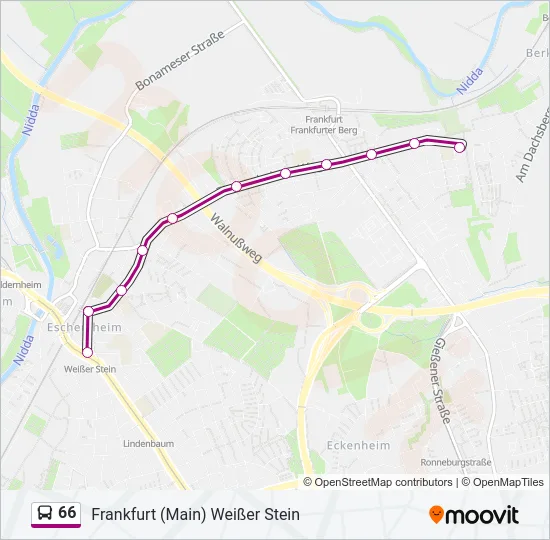 66 Bus Line Map