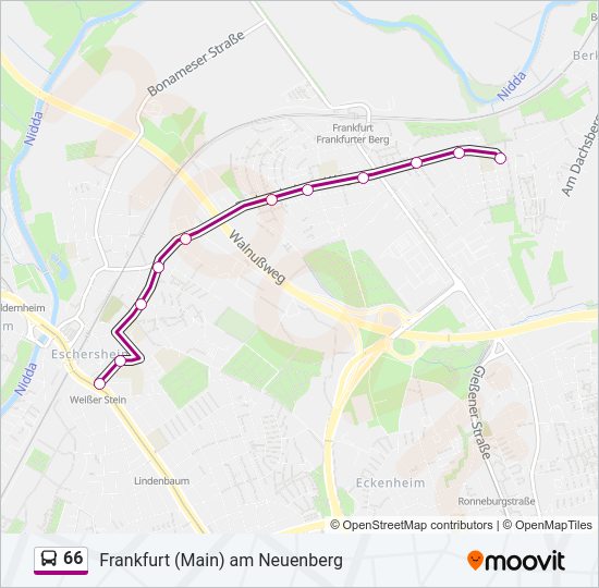 66 Bus Line Map