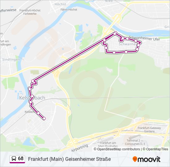 Автобус 68 маршрут на карте