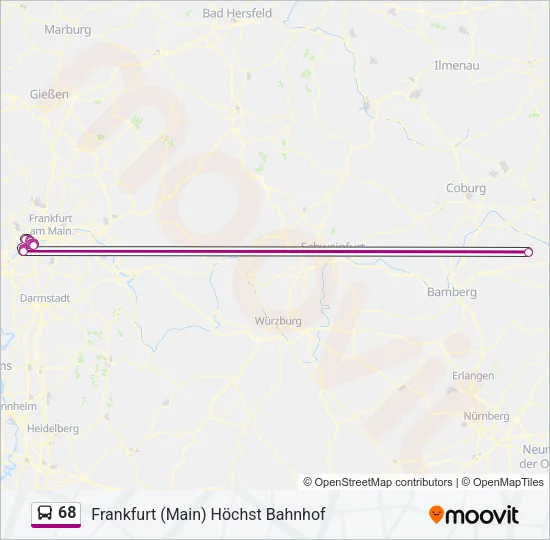 68 Bus Line Map
