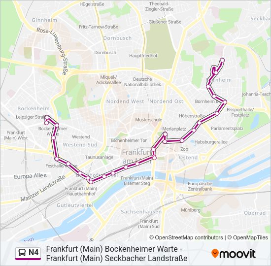 N4 Bus Line Map