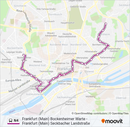 N4 Bus Line Map