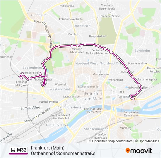 M32 Bus Line Map