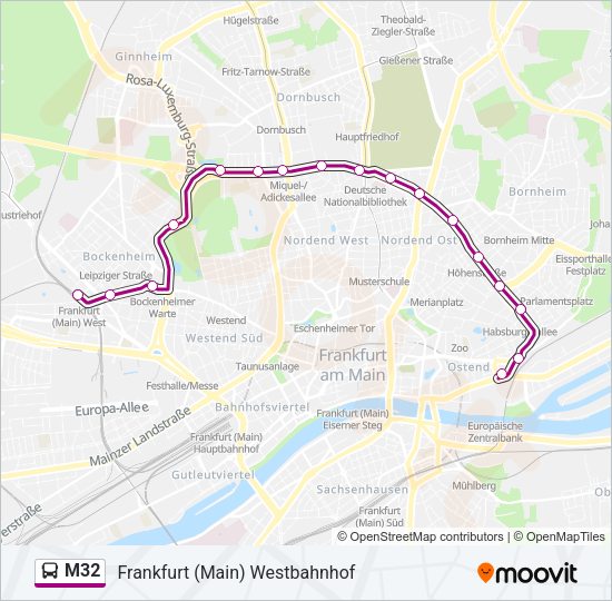 M32 Bus Line Map