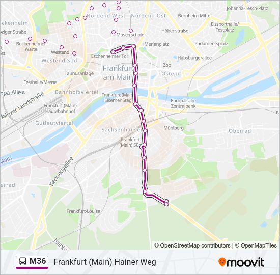 M36 Bus Line Map
