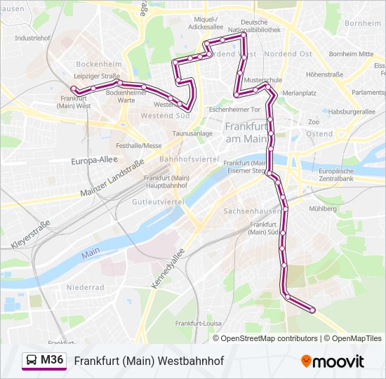 M36 Bus Line Map