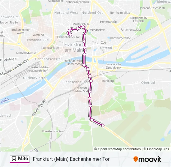 M36 Bus Line Map