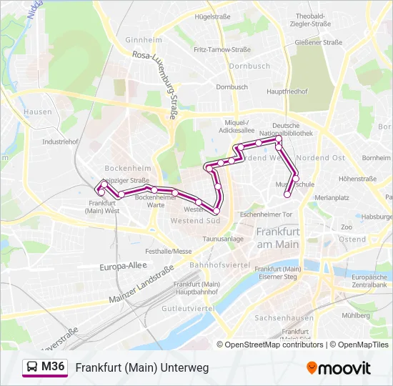 M36 Bus Line Map