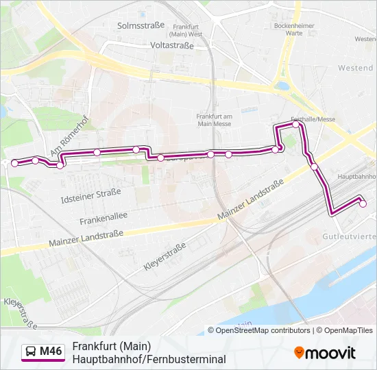 M46 Bus Line Map