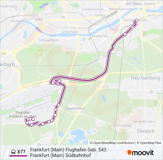 X77 Bus Line Map