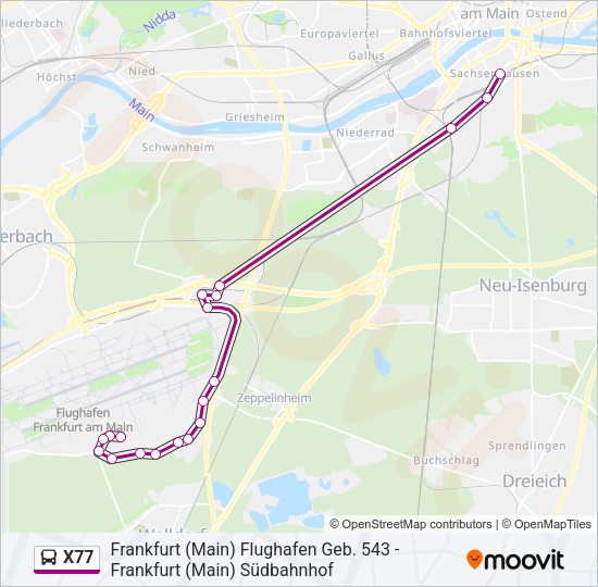 X77 Bus Line Map
