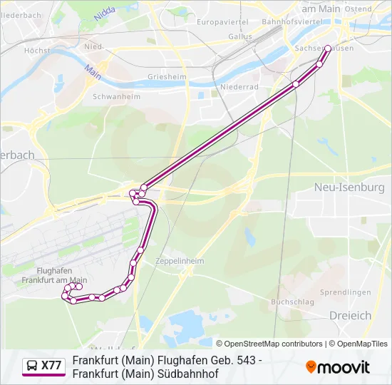 X77 Bus Line Map