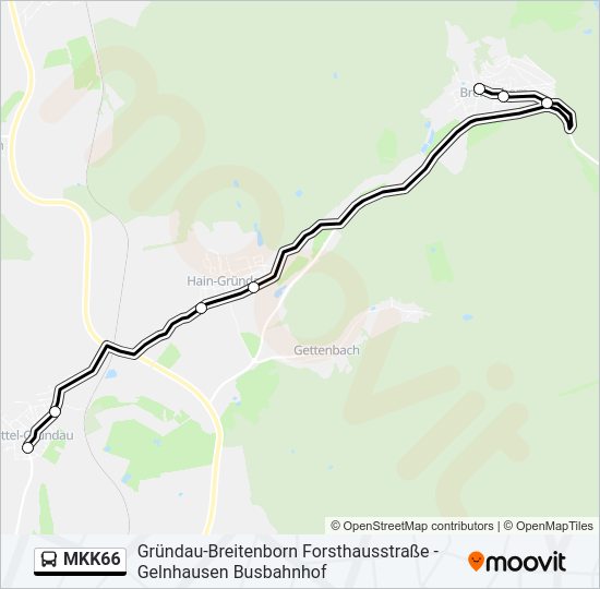 MKK66 Bus Line Map