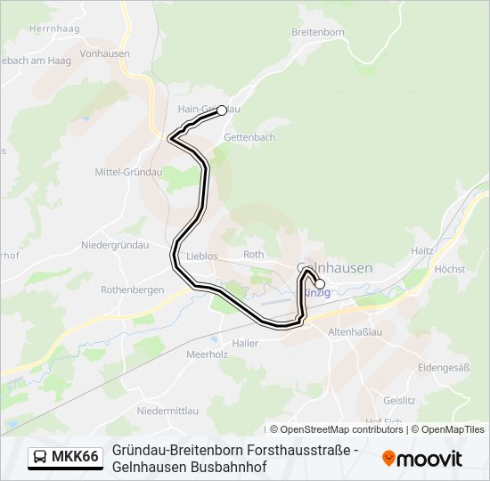 MKK66 Bus Line Map