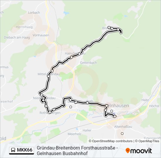 MKK66 Bus Line Map