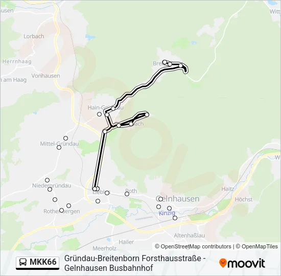 MKK66 Bus Line Map