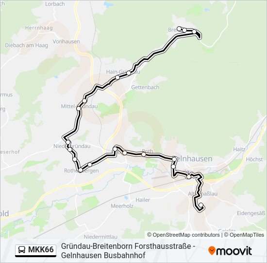 MKK66 Bus Line Map