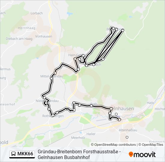 MKK66 Bus Line Map