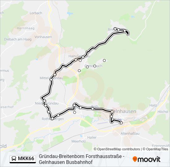 MKK66 Bus Line Map